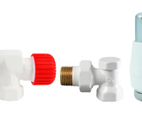 Комплект подкл. радиатора осевой 1/2"х1/2" AXI Elegancki белый (запорный+ругул+т/с головка) 