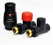 Комплект подкл. радиатора прямой 1/2"х1/2" Vario ROYAL  черный матовый