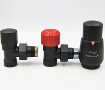 Комплект подкл. радиатора угловой 1/2"х1/2" Vario ROYAL черный мат 