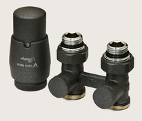 Комплект радиаторный прямой 3/4"-3/4" Premium Eleganckie Графит структурный