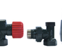 Комплект подкл. радиатора осевой 1/2"х1/2" AXI Elegancki черный матовый (зап.+рег.+т/с головка)