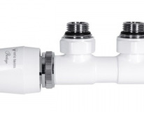 Блок подкл.радиатора т/с VARIO Twins 3/4"х3/4" угл.белый матовый левый