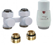 Комплект радиаторный прямой 3/4"-3/4" Premium Eleganckie белый матовый