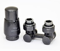 Комплект радиаторный прямой 3/4"-3/4" Premium Eleganckie Антрацит/Графит глянцевый